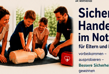 Kinderärzte klären am „Tag zur Prävention des Ertrinkens“ über Verhalten im Notfall im Parkbad Krumpendorf auf